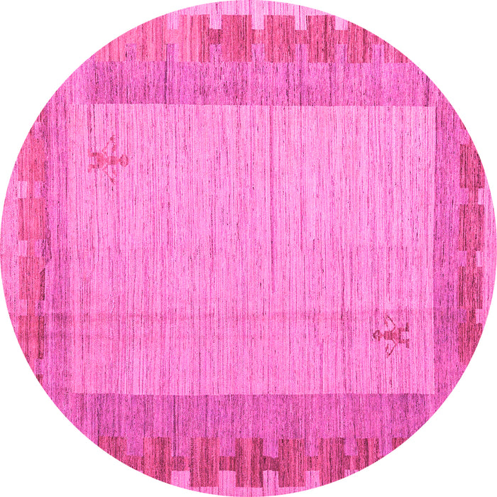 Round Abstract Pink Modern Rug, abs4736pnk