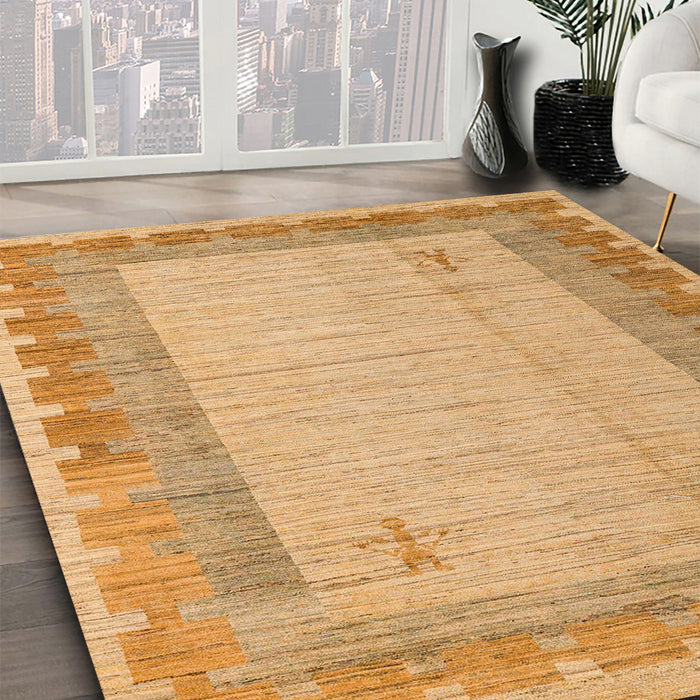 Machine Washable Abstract Orange Rug in a Family Room, wshabs4736