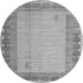 Round Machine Washable Abstract Gray Modern Rug, wshabs4736gry