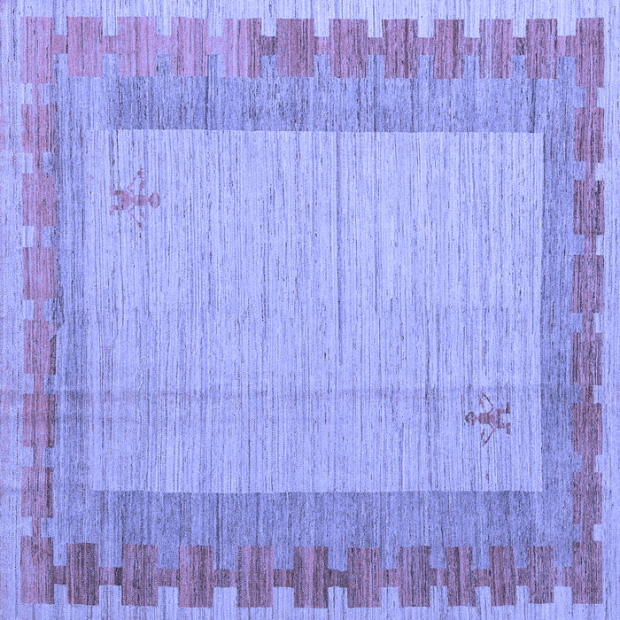 Square Abstract Blue Modern Rug, abs4736blu