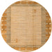 Round Abstract Orange Modern Rug, abs4736