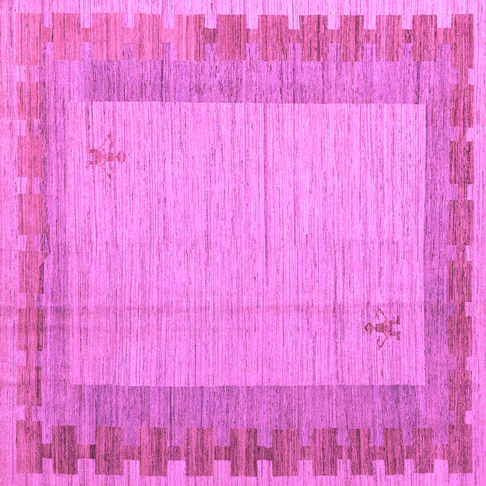 Square Machine Washable Abstract Purple Modern Area Rugs, wshabs4736pur