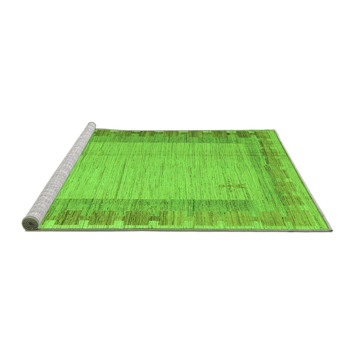 Sideview of Machine Washable Abstract Green Modern Area Rugs, wshabs4736grn