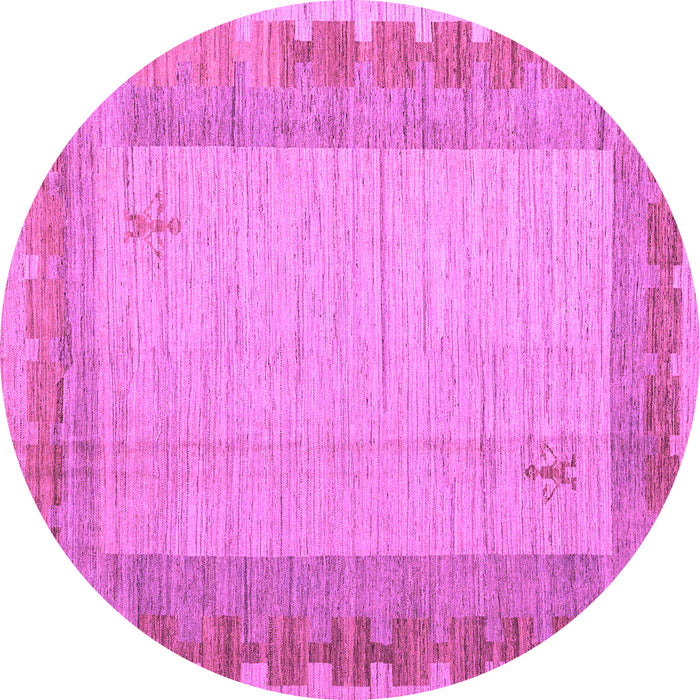 Round Abstract Purple Modern Rug, abs4736pur