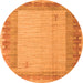 Round Abstract Orange Modern Rug, abs4736org