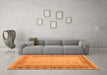 Machine Washable Abstract Orange Modern Area Rugs in a Living Room, wshabs4736org