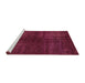 Sideview of Machine Washable Abstract Bright Maroon Red Rug, wshabs4737