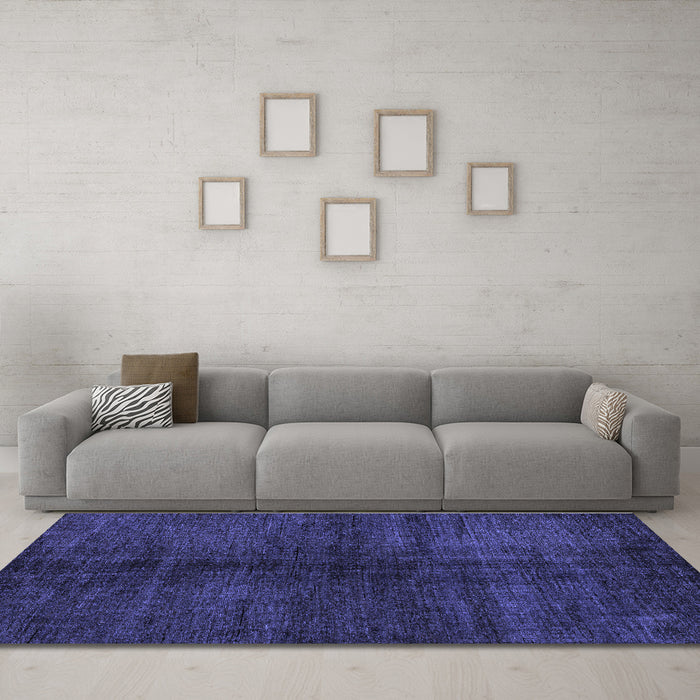 Machine Washable Abstract Blue Modern Rug in a Living Room, wshabs4737blu