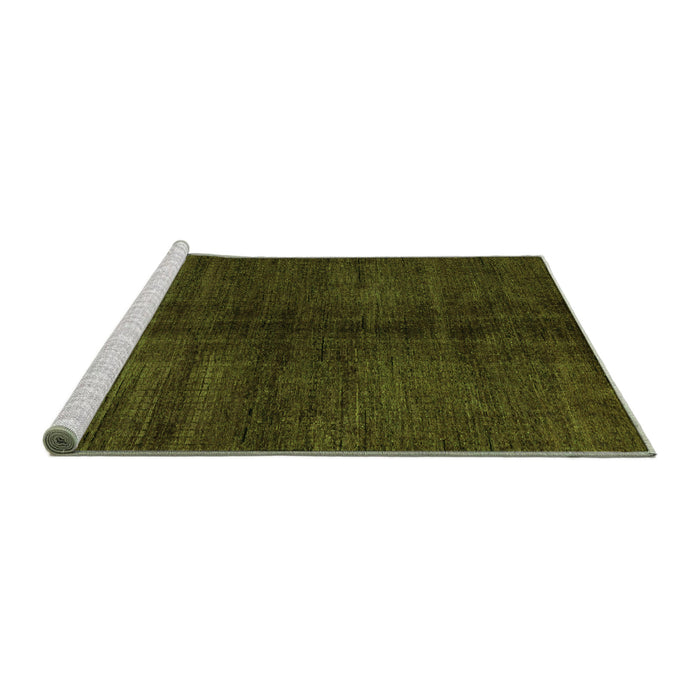 Sideview of Machine Washable Abstract Green Modern Area Rugs, wshabs4737grn