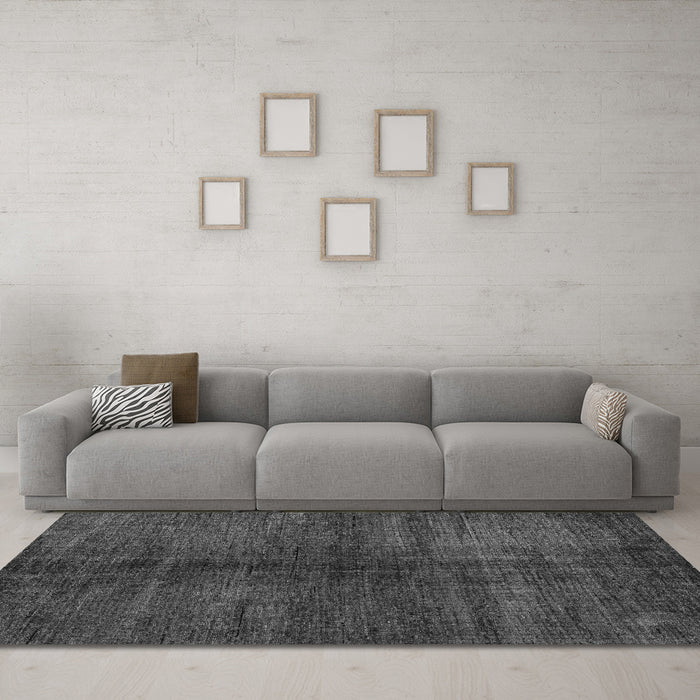 Machine Washable Abstract Gray Modern Rug in a Living Room,, wshabs4737gry