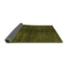 Sideview of Abstract Green Modern Rug, abs4737grn