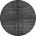 Round Abstract Gray Modern Rug, abs4737gry