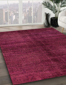 Abstract Bright Maroon Red Modern Rug in Family Room, abs4737