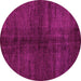 Round Abstract Pink Modern Rug, abs4737pnk