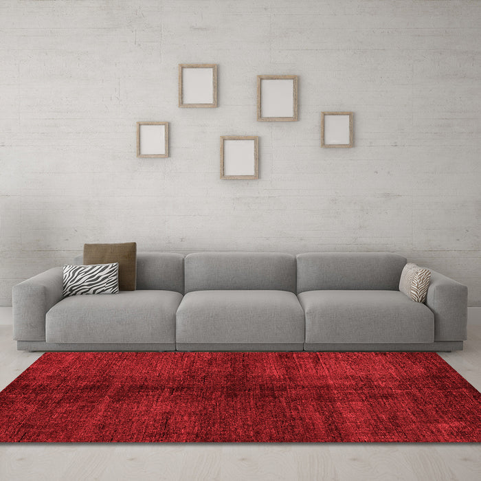 Modern Red Washable Rugs