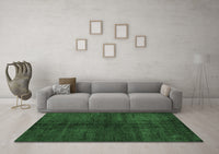 Machine Washable Abstract Emerald Green Modern Rug, wshabs4737emgrn