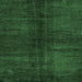 Square Machine Washable Abstract Emerald Green Modern Area Rugs, wshabs4737emgrn