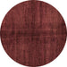 Round Abstract Brown Modern Rug, abs4737brn