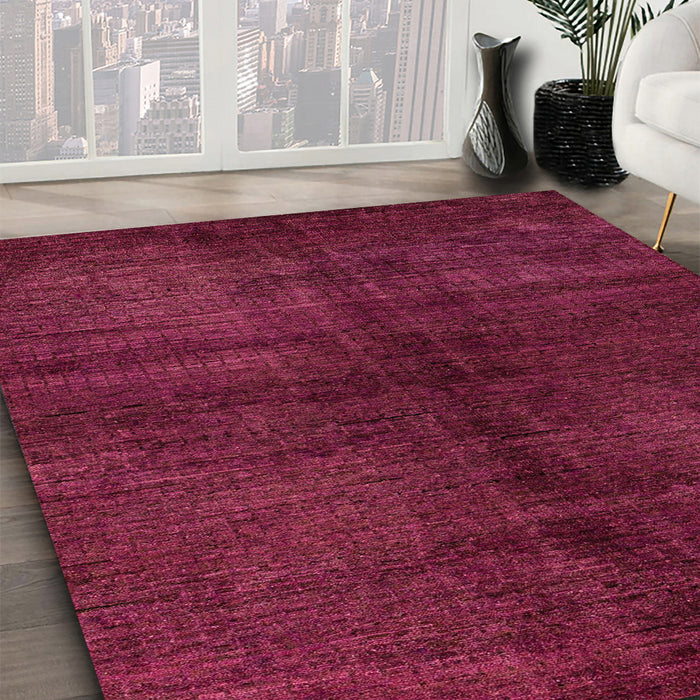 Machine Washable Abstract Bright Maroon Red Rug in a Family Room, wshabs4737
