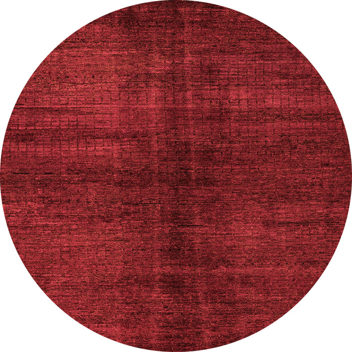 Round Machine Washable Abstract Orange Modern Area Rugs, wshabs4737org