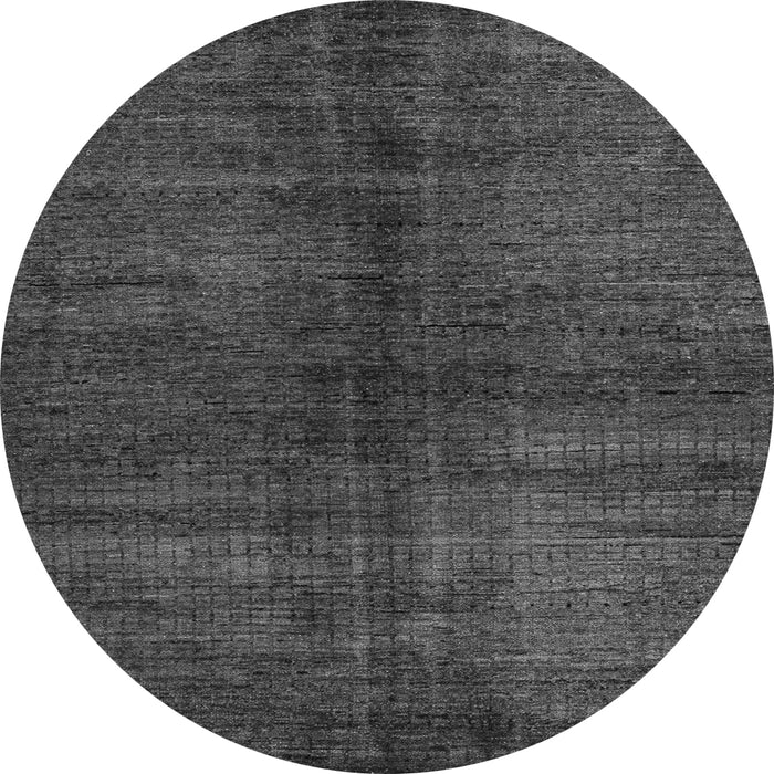 Round Machine Washable Abstract Gray Modern Rug, wshabs4737gry