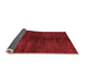 Sideview of Abstract Orange Modern Rug, abs4737org