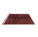 Sideview of Machine Washable Abstract Brown Modern Rug, wshabs4737brn