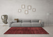 Machine Washable Abstract Brown Modern Rug in a Living Room,, wshabs4737brn