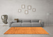 Machine Washable Abstract Orange Modern Area Rugs in a Living Room, wshabs4738org