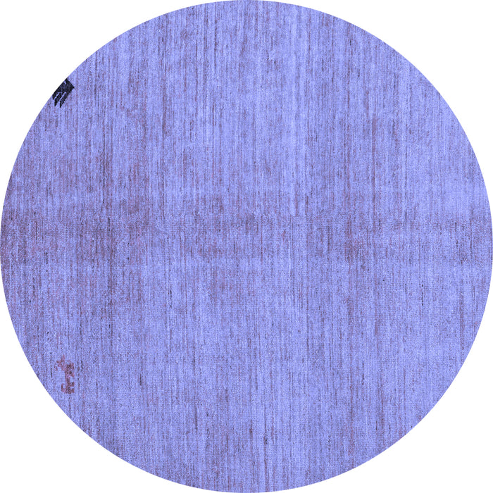 Round Abstract Blue Modern Rug, abs4738blu