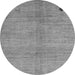 Round Machine Washable Abstract Gray Modern Rug, wshabs4738gry