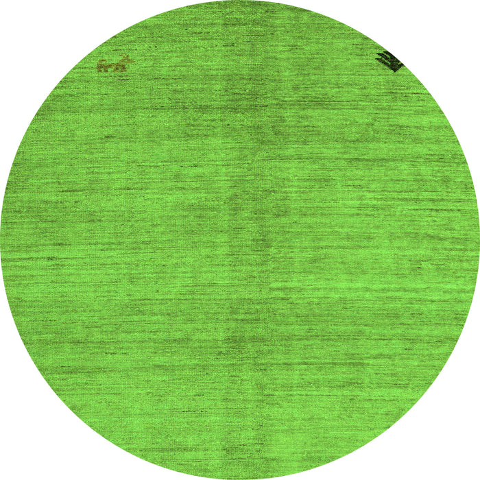 Round Machine Washable Abstract Green Modern Area Rugs, wshabs4738grn
