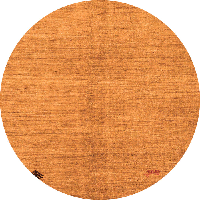 Round Abstract Orange Modern Rug, abs4738org