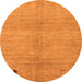 Round Abstract Orange Modern Rug, abs4738org