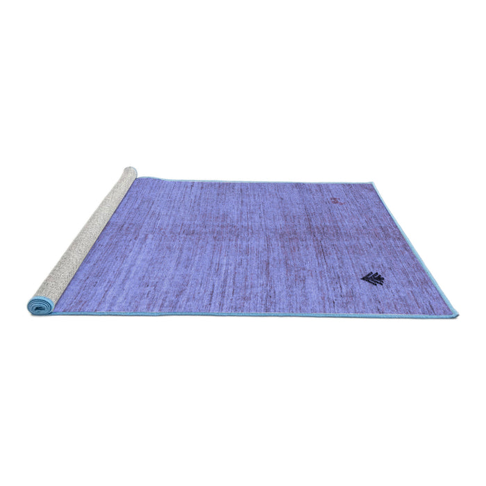 Sideview of Machine Washable Abstract Blue Modern Rug, wshabs4738blu