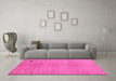 Machine Washable Abstract Pink Modern Rug in a Living Room, wshabs4738pnk