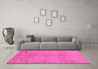 Machine Washable Abstract Pink Modern Rug, wshabs4738pnk