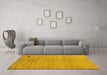 Machine Washable Abstract Yellow Modern Rug in a Living Room, wshabs4738yw