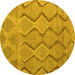 Round Southwestern Yellow Country Rug, abs4739yw