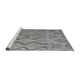 Sideview of Machine Washable Southwestern Gray Country Rug, wshabs4739gry