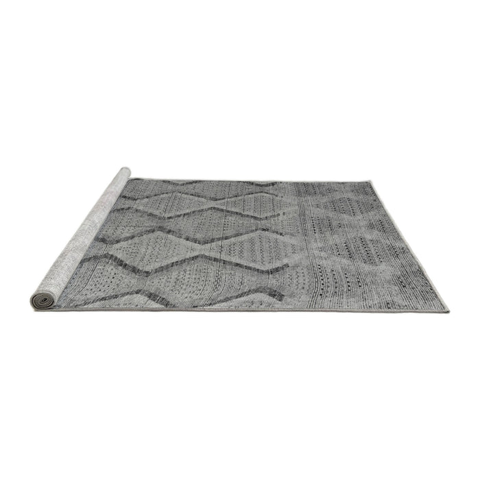 Sideview of Machine Washable Southwestern Gray Country Rug, wshabs4739gry