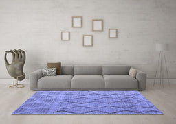 Machine Washable Southwestern Blue Country Rug in a Living Room, wshabs4739blu