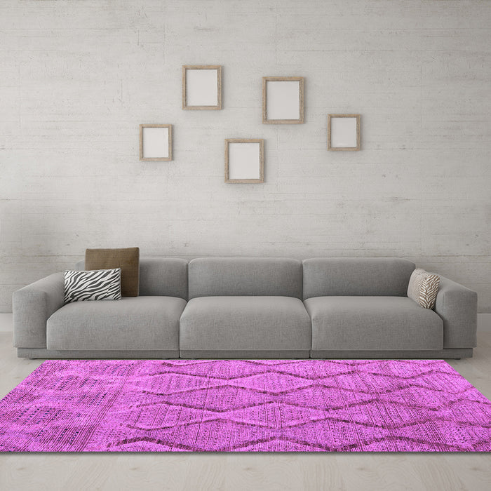 Machine Washable Southwestern Purple Country Area Rugs in a Living Room, wshabs4739pur