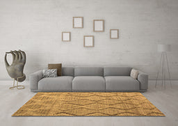 Machine Washable Southwestern Brown Country Rug in a Living Room,, wshabs4739brn