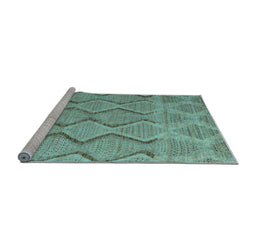 Sideview of Machine Washable Southwestern Light Blue Country Rug, wshabs4739lblu