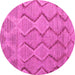 Round Southwestern Pink Country Rug, abs4739pnk