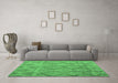 Machine Washable Southwestern Emerald Green Country Area Rugs in a Living Room,, wshabs4739emgrn