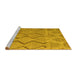 Sideview of Machine Washable Southwestern Yellow Country Rug, wshabs4739yw