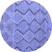 Round Southwestern Blue Country Rug, abs4739blu