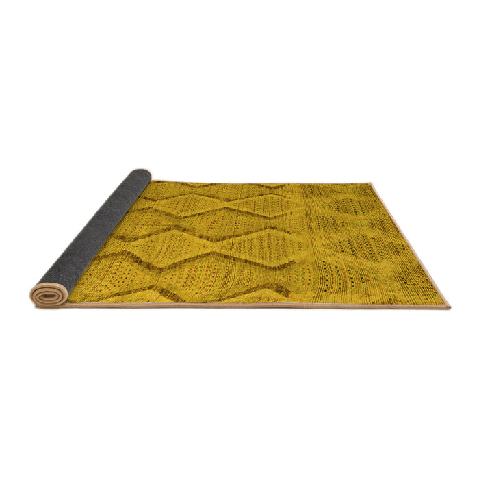 Sideview of Southwestern Yellow Country Rug, abs4739yw